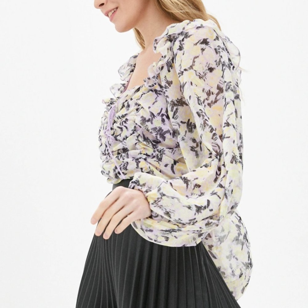 Free people Mabel Printed Blouse M - Picture 2 of 9